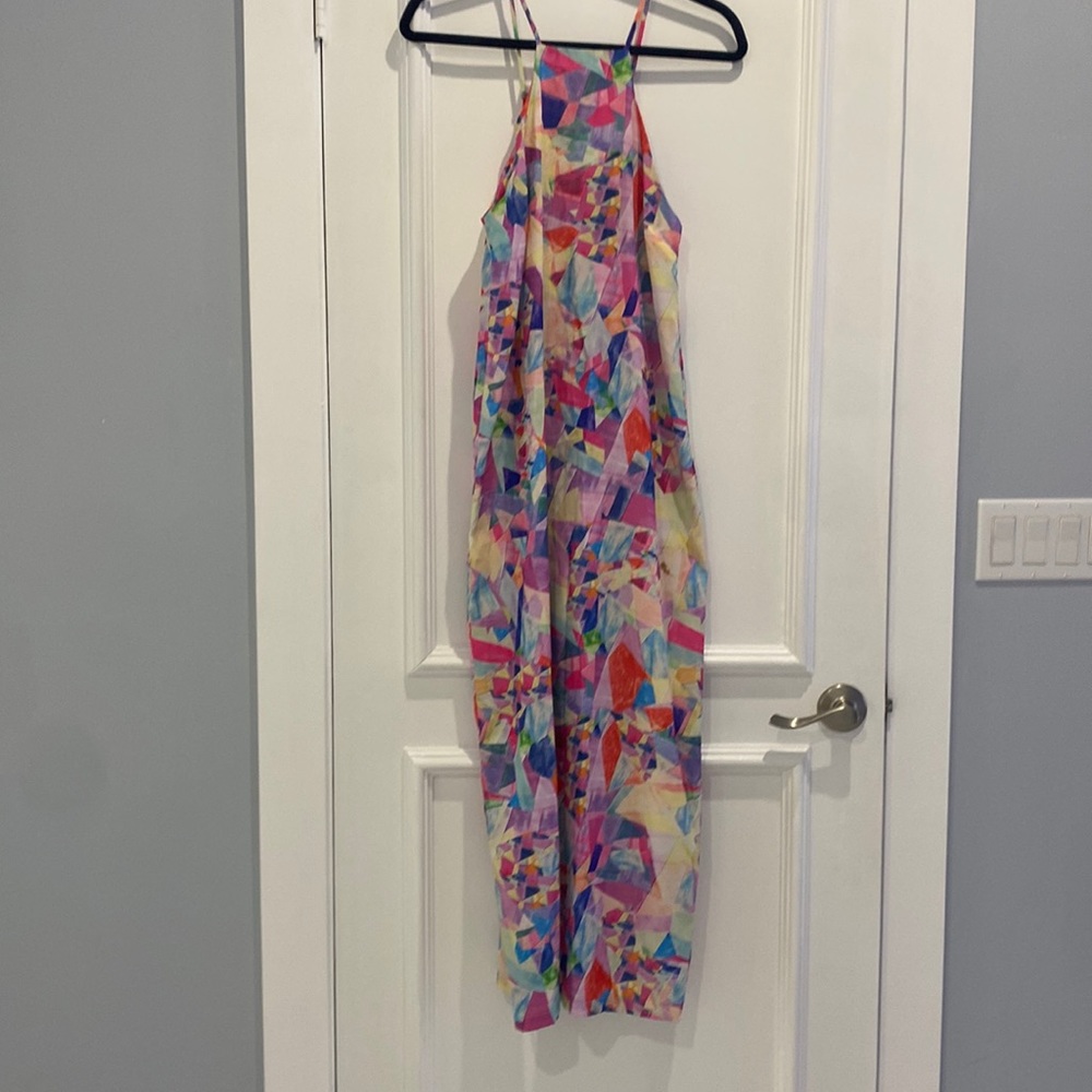 Geometric silk like Nasty Gal dress